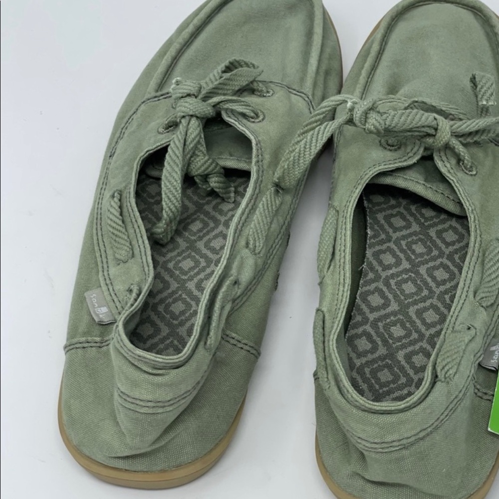 Sanuk | Olive Green Pair O Sail Lace Up Canvas Shoes New